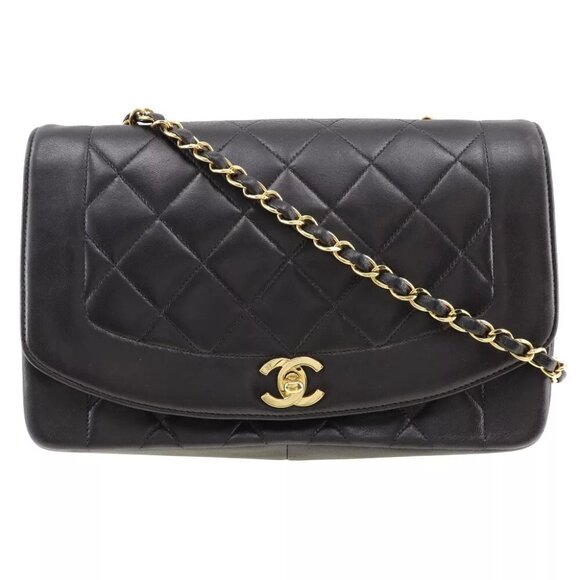 CHANEL ChainShoulder Shoulder Bag A01165 Diana black lambskin Women - Picture 1 of 10